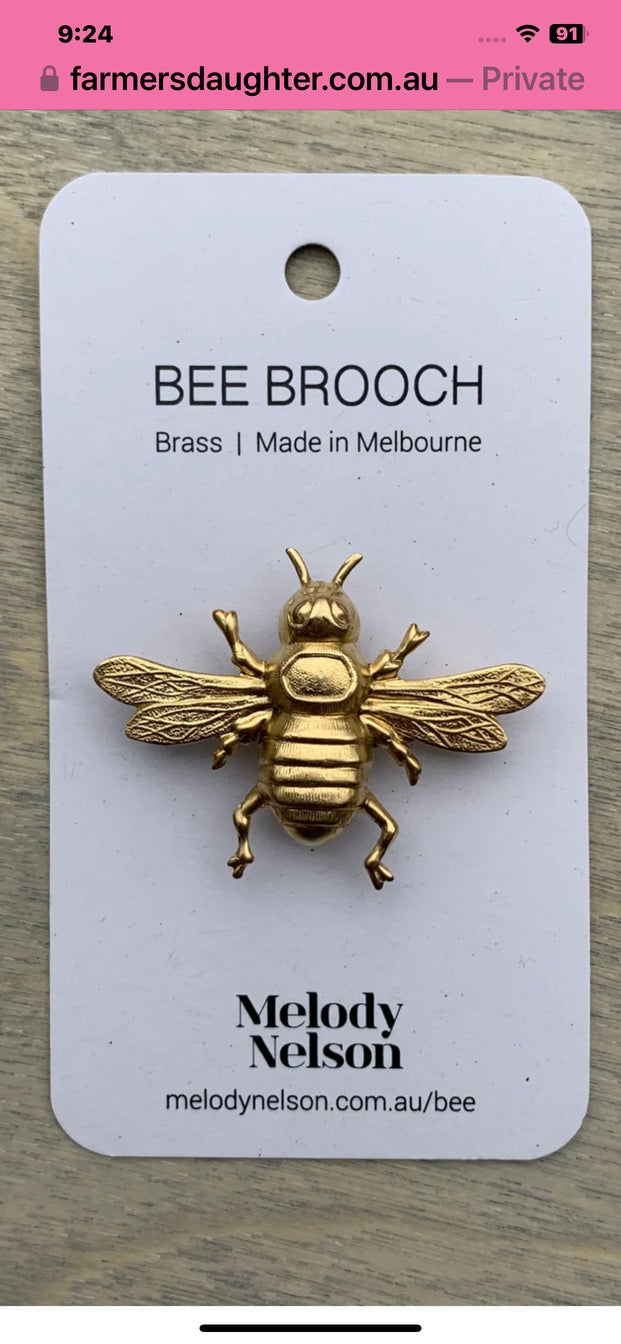 Brass Bee brooch Eclectopia Gifts and Specialty Homewares