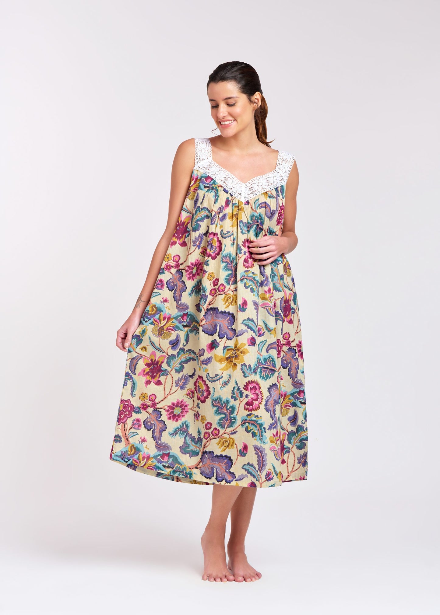 Arabella V Neck Laced Nightie Eclectopia Gifts and Specialty Homewares