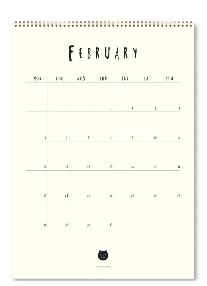 Niaski Cat Artist Wall Calendar 2024 Eclectopia Gifts and Specialty Homewares