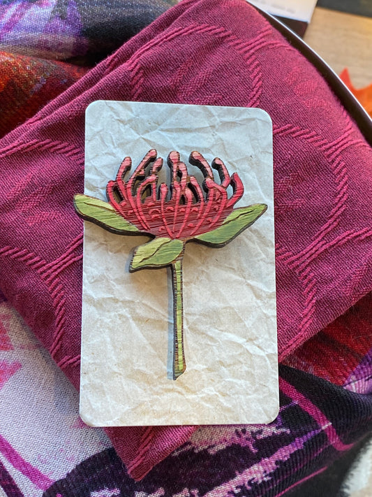 Waratah brooch by Grace Gleddish Eclectopia Gifts and Specialty Homewares