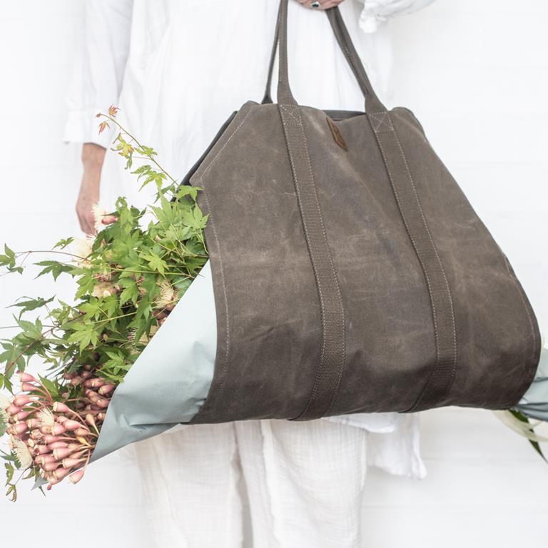 Waxed canvas log carrier bag Eclectopia Gifts and Specialty Homewares