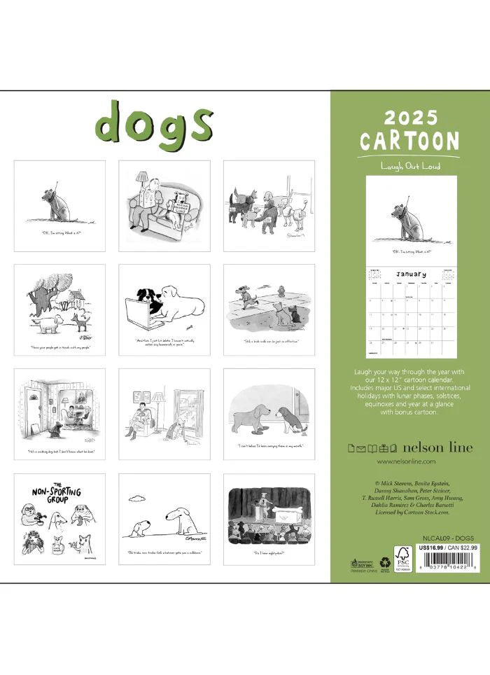 2025 New Yorker Dogs Wall Calendar (Medium) Eclectopia Gifts and Specialty Homewares 