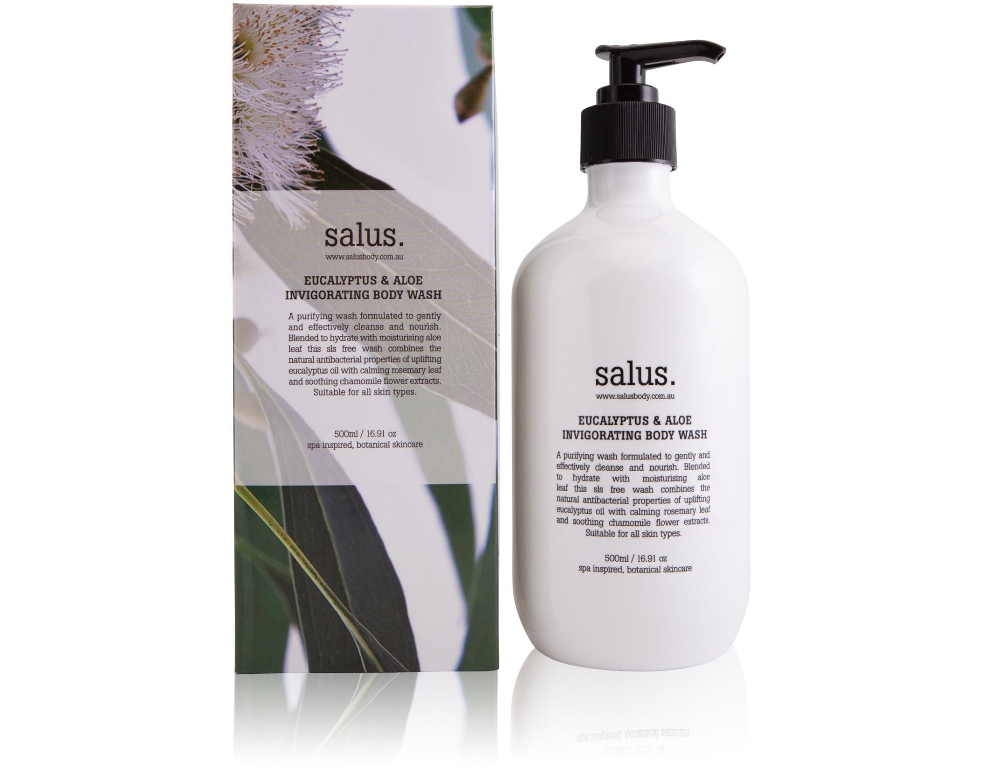 Salus Eucalyptus & Aloe Invigorating Body Wash 500ml Eclectopia Gifts and Specialty Homewares 