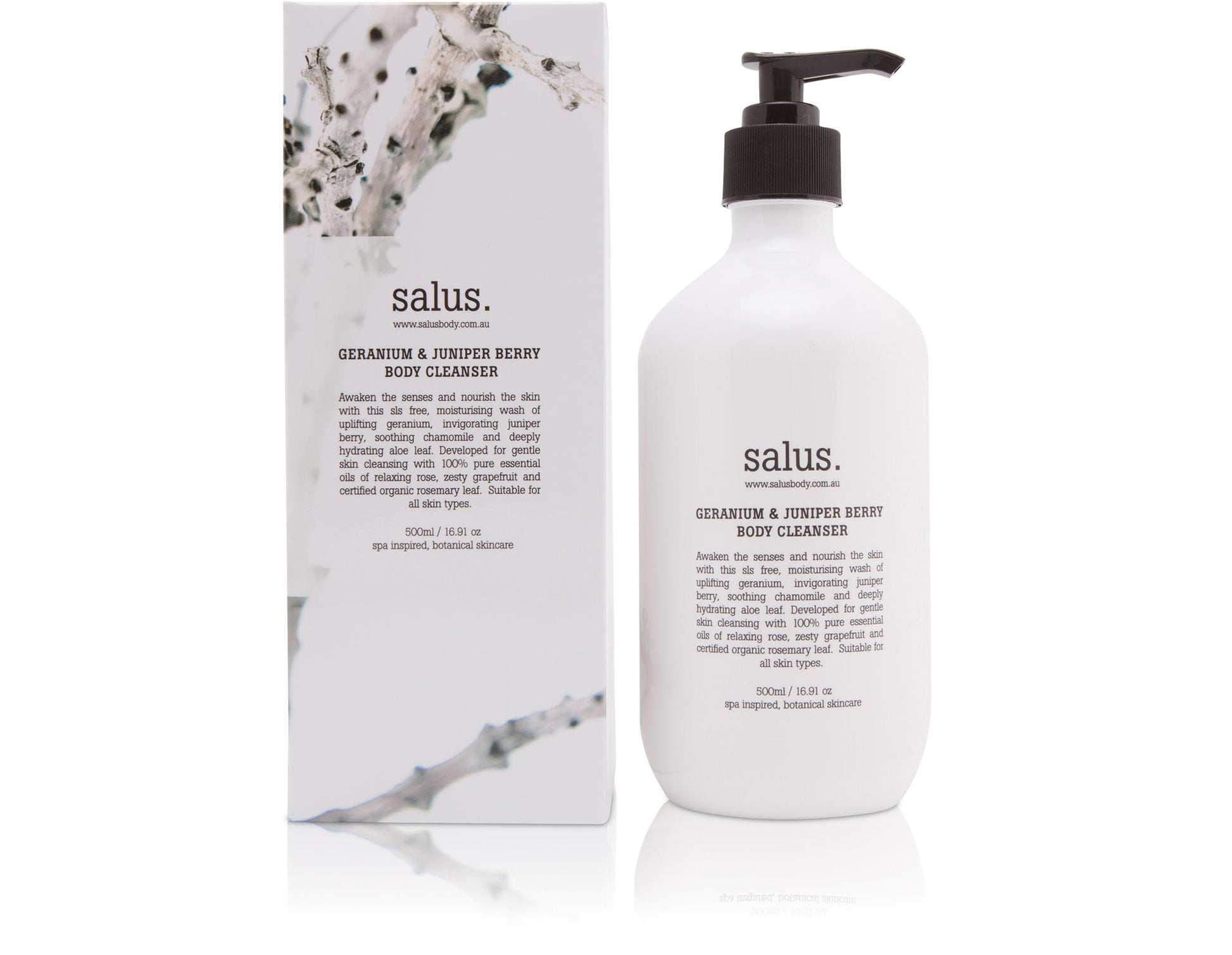 Salus Geranium Juniper Berry Body Wash 500ml Eclectopia Gifts and Specialty Homewares 