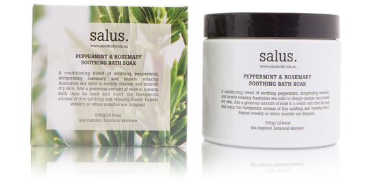 Salus Peppermint Rosemary bath soak 500ml Eclectopia Gifts and Specialty Homewares 