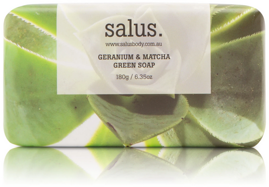 Salus Geranium and Matcha Green SLS free soap Eclectopia Gifts and Specialty Homewares 