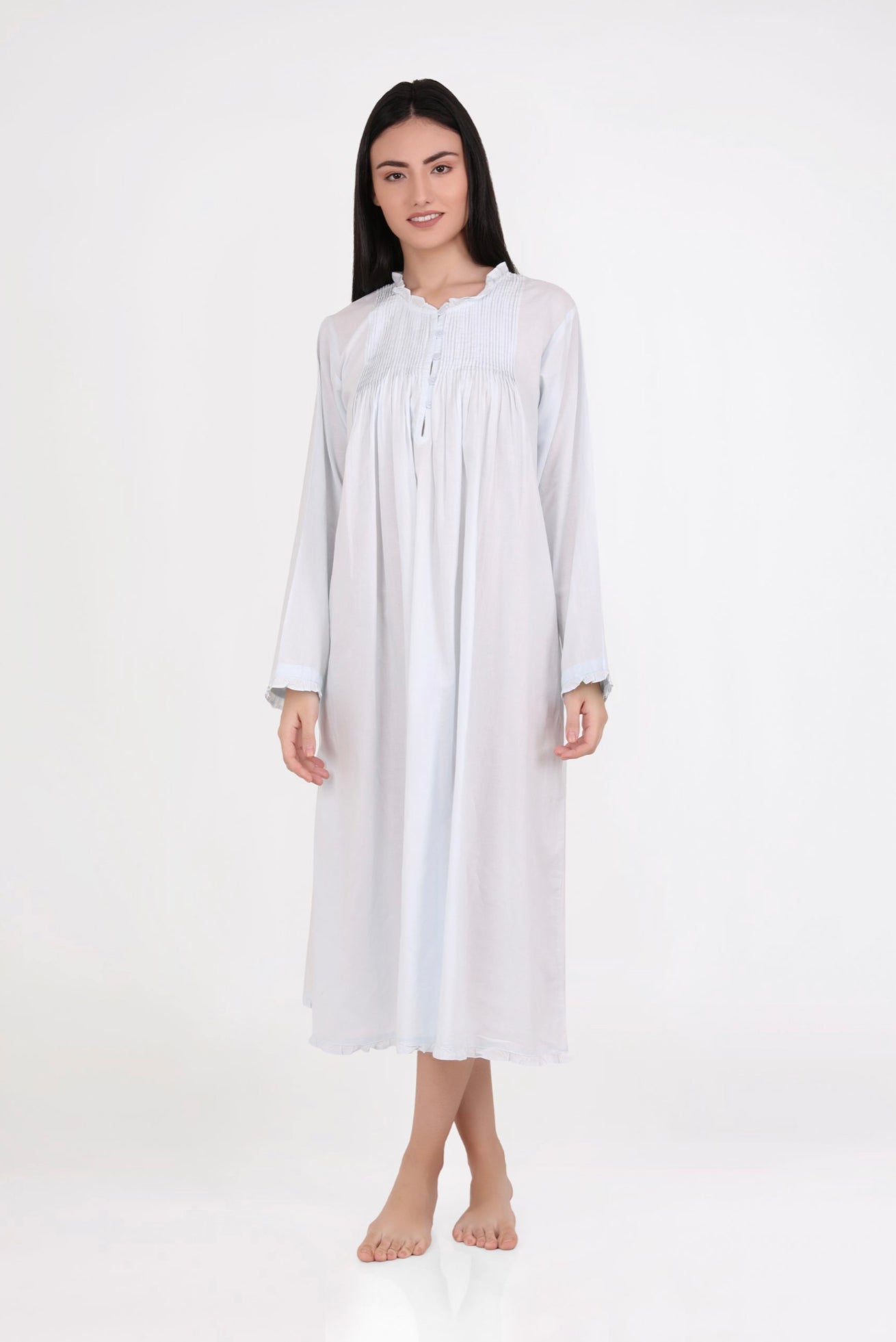 Arabella Blue Long Sleeve Nightie Eclectopia Gifts and Specialty Homewares 